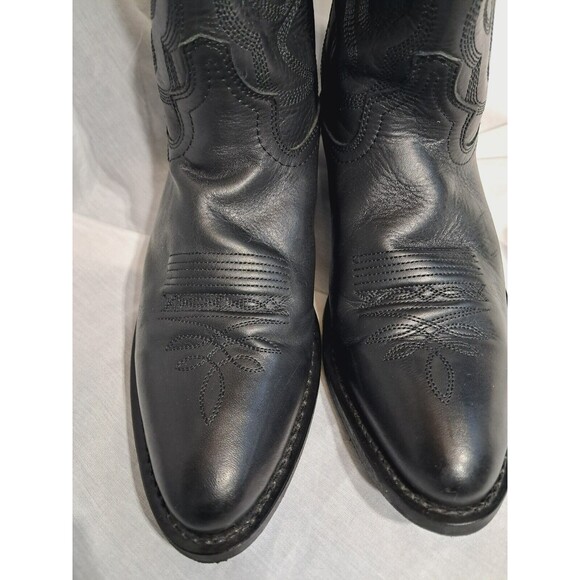 Smoky Mountain Mens Pull On Denver Cowboy Black Leather Boot Size 10  4032 - Picture 7 of 12